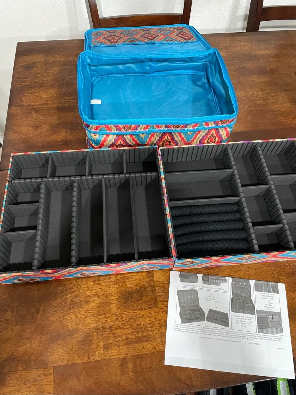 Colorful Ikat Pattern Jewelry Storage or Travel